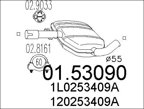 MTS 01.53090 - Silenziatore centrale www.autoricambit.com