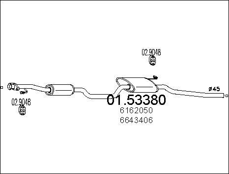 MTS 01.53380 - Silenziatore centrale www.autoricambit.com