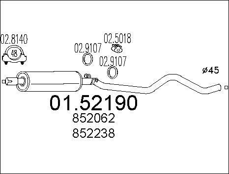 MTS 01.52190 - Silenziatore centrale www.autoricambit.com