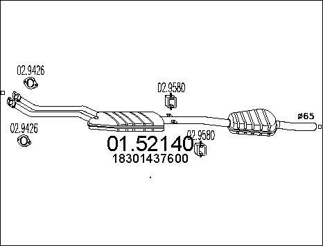 MTS 01.52140 - Silenziatore centrale www.autoricambit.com