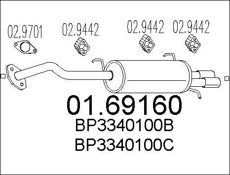 MTS 01.69160 - Silenziatore posteriore www.autoricambit.com