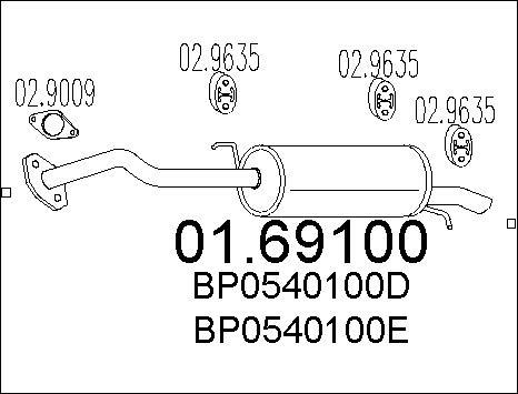 MTS 01.69100 - Silenziatore posteriore www.autoricambit.com