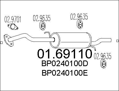 MTS 01.69110 - Silenziatore posteriore www.autoricambit.com