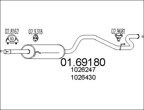 MTS 01.69180 - Silenziatore posteriore www.autoricambit.com