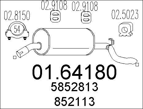 MTS 01.64180 - Silenziatore posteriore www.autoricambit.com