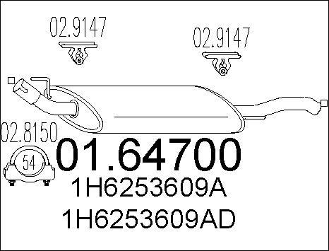 MTS 01.64700 - Silenziatore posteriore www.autoricambit.com