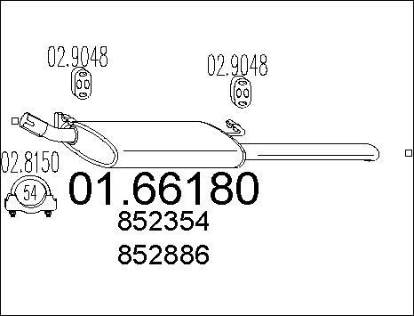 MTS 01.66180 - Silenziatore posteriore www.autoricambit.com