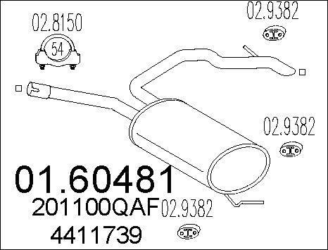 MTS 01.60481 - Silenziatore posteriore www.autoricambit.com