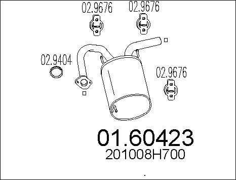 MTS 01.60423 - Silenziatore posteriore www.autoricambit.com