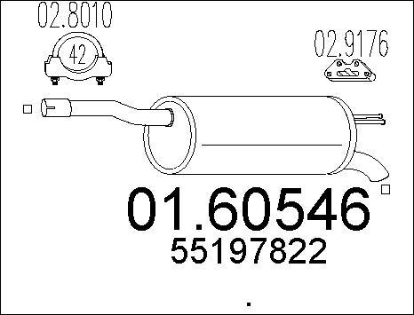 MTS 01.60546 - Silenziatore posteriore www.autoricambit.com