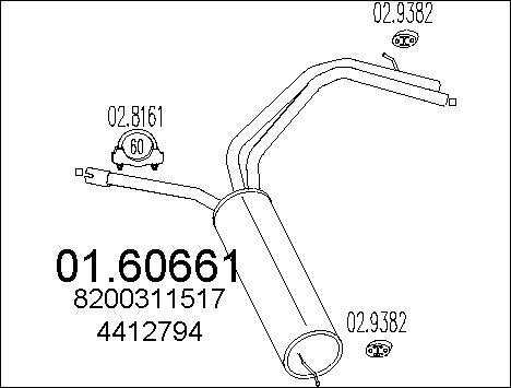 MTS 01.60661 - Silenziatore posteriore www.autoricambit.com