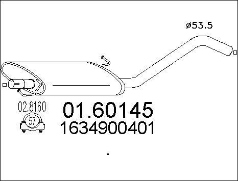 MTS 01.60145 - Silenziatore posteriore www.autoricambit.com