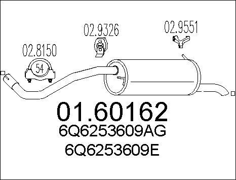 MTS 01.60162 - Silenziatore posteriore www.autoricambit.com