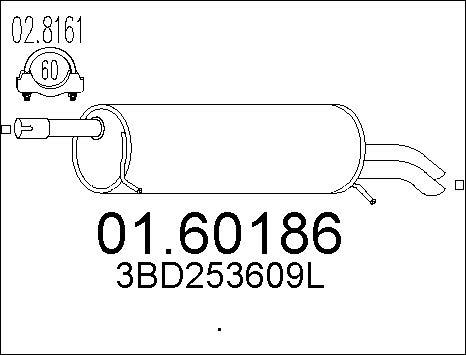 MTS 01.60186 - Silenziatore posteriore www.autoricambit.com