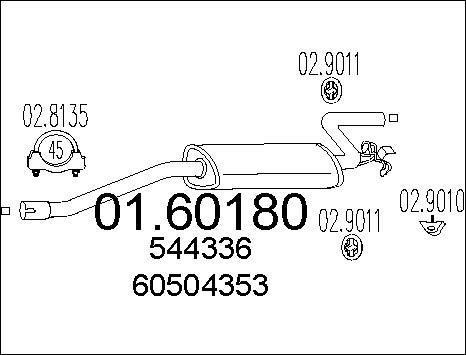 MTS 01.60180 - Silenziatore posteriore www.autoricambit.com