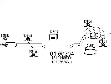 MTS 01.60304 - Silenziatore posteriore www.autoricambit.com