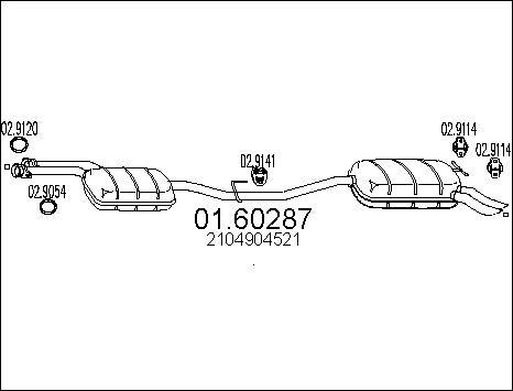 MTS 01.60287 - Silenziatore posteriore www.autoricambit.com