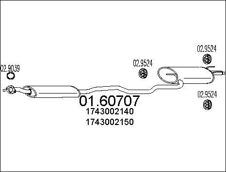 MTS 01.60707 - Silenziatore posteriore www.autoricambit.com