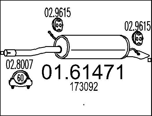 MTS 01.61471 - Silenziatore posteriore www.autoricambit.com