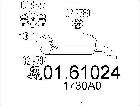 MTS 01.61024 - Silenziatore posteriore www.autoricambit.com