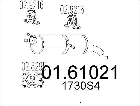 MTS 01.61021 - Silenziatore posteriore www.autoricambit.com