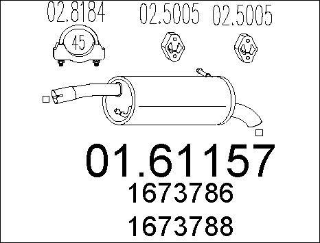 MTS 01.61157 - Silenziatore posteriore www.autoricambit.com