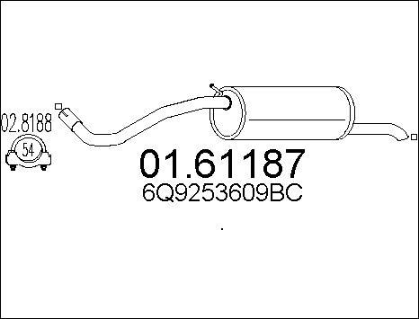 MTS 01.61187 - Silenziatore posteriore www.autoricambit.com