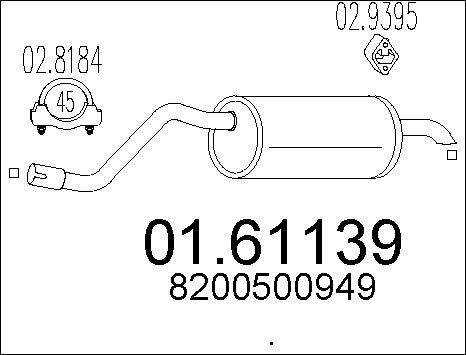 MTS 01.61139 - Silenziatore posteriore www.autoricambit.com