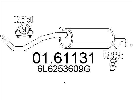 MTS 01.61131 - Silenziatore posteriore www.autoricambit.com