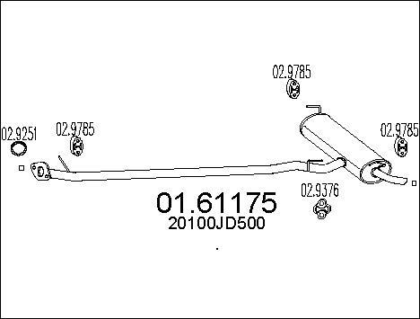 MTS 01.61175 - Silenziatore posteriore www.autoricambit.com