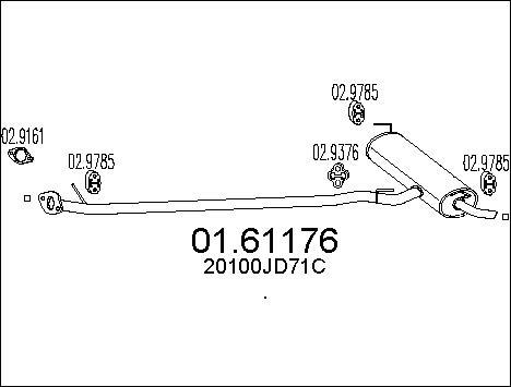 MTS 01.61176 - Silenziatore posteriore www.autoricambit.com