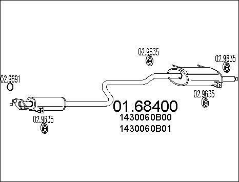 MTS 01.68400 - Silenziatore posteriore www.autoricambit.com