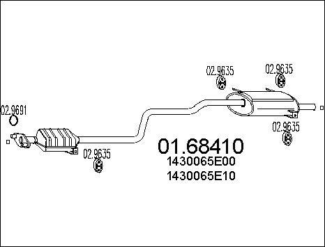 MTS 01.68410 - Silenziatore posteriore www.autoricambit.com