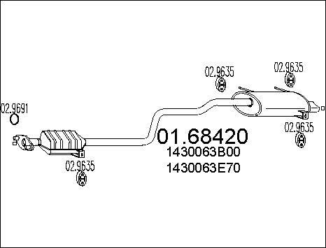 MTS 01.68420 - Silenziatore posteriore www.autoricambit.com