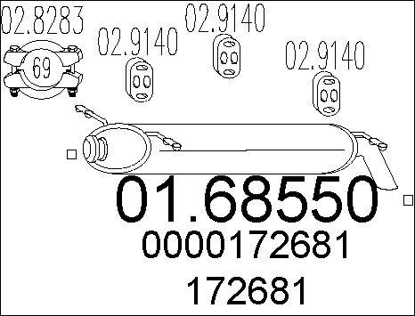 MTS 01.68550 - Silenziatore posteriore www.autoricambit.com