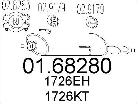 MTS 01.68280 - Silenziatore posteriore www.autoricambit.com