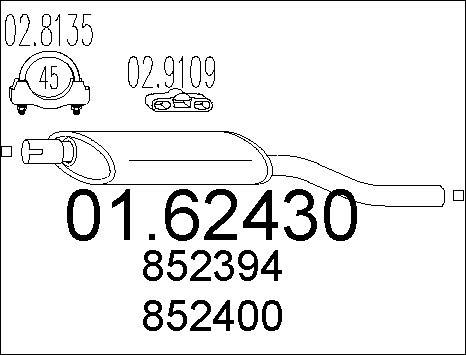 MTS 01.62430 - Silenziatore posteriore www.autoricambit.com