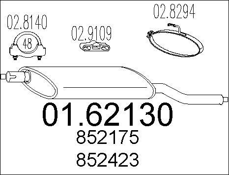 MTS 01.62130 - Silenziatore posteriore www.autoricambit.com