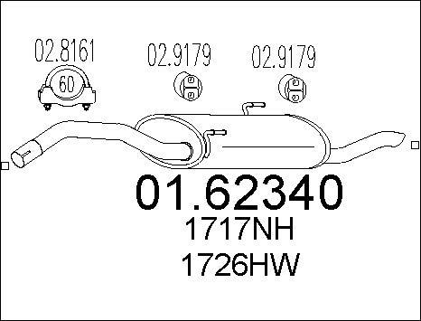 MTS 01.62340 - Silenziatore posteriore www.autoricambit.com