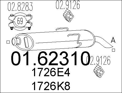 MTS 01.62310 - Silenziatore posteriore www.autoricambit.com