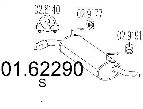 MTS 01.62290 - Silenziatore posteriore www.autoricambit.com