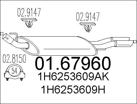 MTS 01.67960 - Silenziatore posteriore www.autoricambit.com