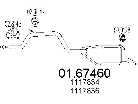 MTS 01.67460 - Silenziatore posteriore www.autoricambit.com