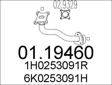 MTS 01.19460 - Tubo gas scarico www.autoricambit.com