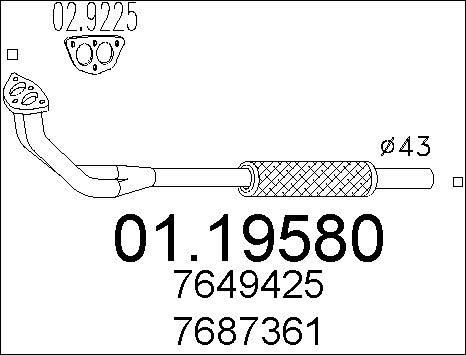 MTS 01.19580 - Tubo gas scarico www.autoricambit.com