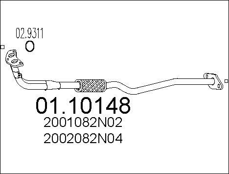 MTS 01.10148 - Tubo gas scarico www.autoricambit.com