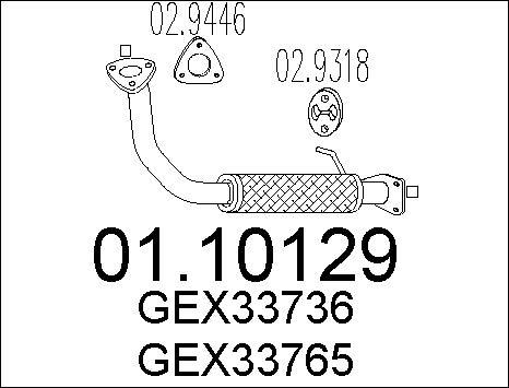MTS 01.10129 - Tubo gas scarico www.autoricambit.com