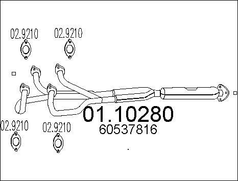 MTS 01.10280 - Tubo gas scarico www.autoricambit.com