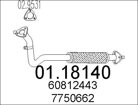 MTS 01.18140 - Tubo gas scarico www.autoricambit.com