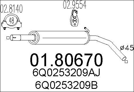 MTS 01.80670 - Silenziatore centrale www.autoricambit.com